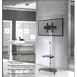 Support écran à roulette LCD 32' à 70'  Hauteur 1m80