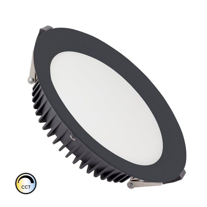 Downlight LED SAMSUNG New Aero Slim CCT Sélectionnable 130lm/W 60W (UGR17) LIFUD Noir Coupe Ø 200mm