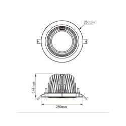 Projecteur LED Samsung 120lm/W Orientable Rond 60W Argenté LIFUD . FLDDC-60-P