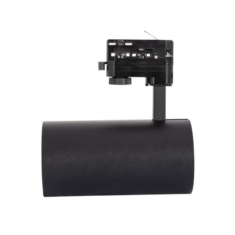 Spot LED New d'Angelo 30W Noir CCT LIFUD (CRI90) pour Rail Triphasé (3 Allumages) avec Optique Variable