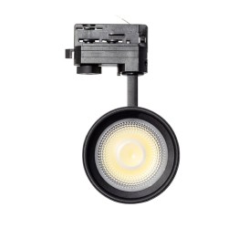 Spot LED New d'Angelo 30W Noir CCT LIFUD (CRI90) pour Rail Triphasé (3 Allumages) avec Optique Variable