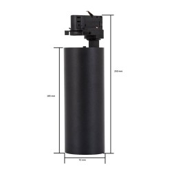 Spot LED New d'Angelo 30W Noir CCT LIFUD (CRI90) pour Rail Triphasé (3 Allumages) avec Optique Variable