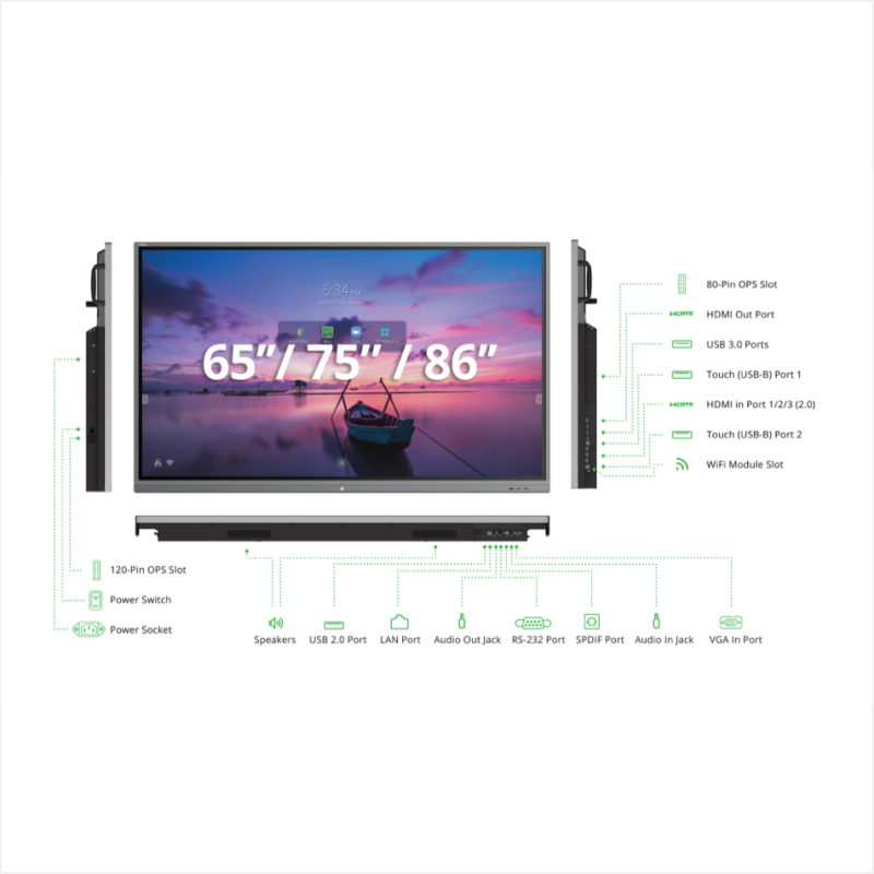 Ecran tactile NovoTouch collaboratif 65 pouces 4K UHD EK653I Vivitek