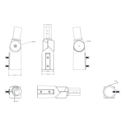 Bras sur Colonne Orientable 90º Ø40mm pour Luminaires Éclairage Public Gris, BCKT-LMRAP-NS
