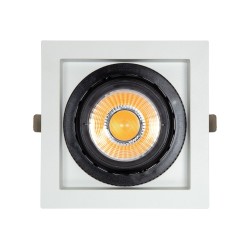 Spot Downlight LED COB Carré Orientable 360º CRI90 18W Coupe 125x125mm Expert Color