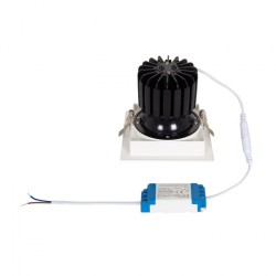 Spot Downlight LED COB Carré Orientable 360º CRI90 18W Coupe 125x125mm Expert Color