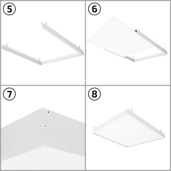 Panneau LED 120x60cm 63W 6300lm LIFUD + Kit en Saillie, 120X60-63W-KT-SPR,eclairage plafond ,