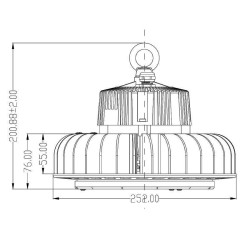 Cloche LED UFO Philips 150W HE à 135LM / W Mean Well HBG Dimmable . C-UFO-HE-150130