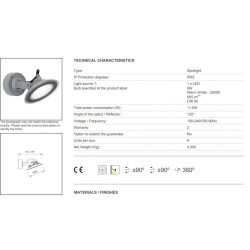 C4 05-9870-34-CL,Applique LED Skade 9W IP65 LEDS-C4 05-9870-34-CL,eclairage jardin,