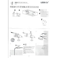 Eclairage piscine,Applique LED Aqua Spotlight AISI 316 Submersible  IP68 GU5.3 35W LEDS-C4 05-9245-CA-37,PLQ-SPTLGHT-GU10-35W