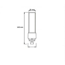 Ampoule LED G24 7W ,14cm , G24-7W-14 ,
