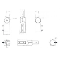 Bras sur Colonne Orientable 90º Ø60mm pour les Luminaires Éclairage Public Gris, BCKT-LMRAP
