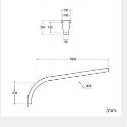 support mural pour lampadaire ,support éclairage publique ,support projecteur led,