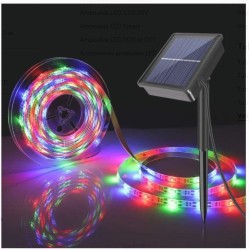 Ruban LED Extérieur Solaire RGB 3V DC 30LED/m 5m IP65