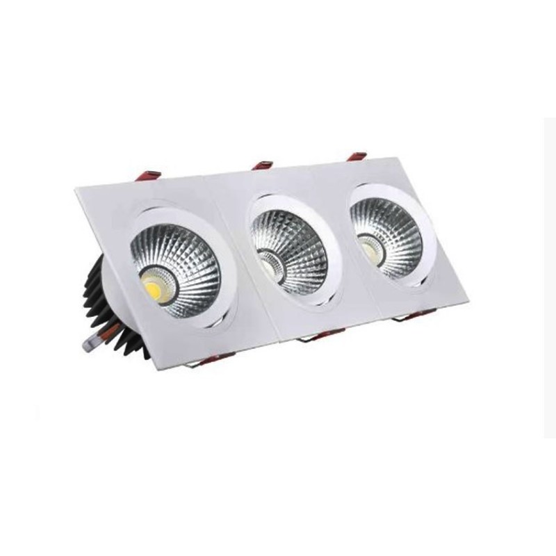 Spot Downlight LED carré,led carré encastrable,led plafond,Downlight LED carré plafond,Spot Downlight LED triple,
spot led,