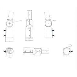 Bras sur Colonne Orientable 90º ,bras pour colonne lampadaire, adaptateur colonne lampadaire,