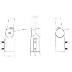 Bras sur Colonne Orientable 90º ,bras pour colonne lampadaire, adaptateur colonne lampadaire,