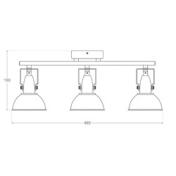 Lampe Plafond Orientable Emer 3 Spots Noir , Eclairage plafond E14