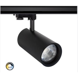 Spot LED New d'Angelo 30W Noir CCT LIFUD (CRI90) pour Rail Triphasé (3 Allumages) avec Optique Variable