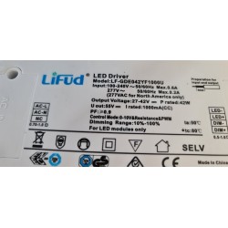 Driver LIFUD Dimmable 1-10V, driver panneau led,LF-GDE042YF1000U ,
driver led,