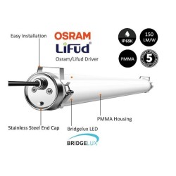 UCT3, réglette étanche led 40W IP69K, Luminaire led étanche IP69K, TP060TE, SP-TP40W-UCT3-L120 , PMMA