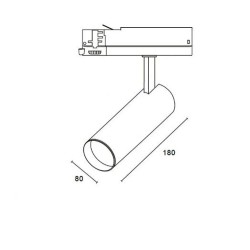Spot LED Carlo 40W pour Rail Triphasé, spot led no flicker, spot rail triphasé blanc,