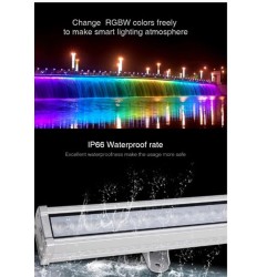 Wallwasher Murale LED RGBW DMX 72W IP66 1000mm MiBoxer, lineaire eclairage monument, eclairage eglise,