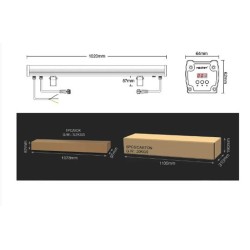 Wallwasher Murale LED RGBW DMX 72W IP66 1000mm MiBoxer, lineaire eclairage monument, eclairage eglise,