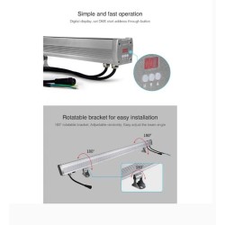 Wallwasher Murale LED RGBW DMX 72W IP66 1000mm MiBoxer, lineaire eclairage monument, eclairage eglise,