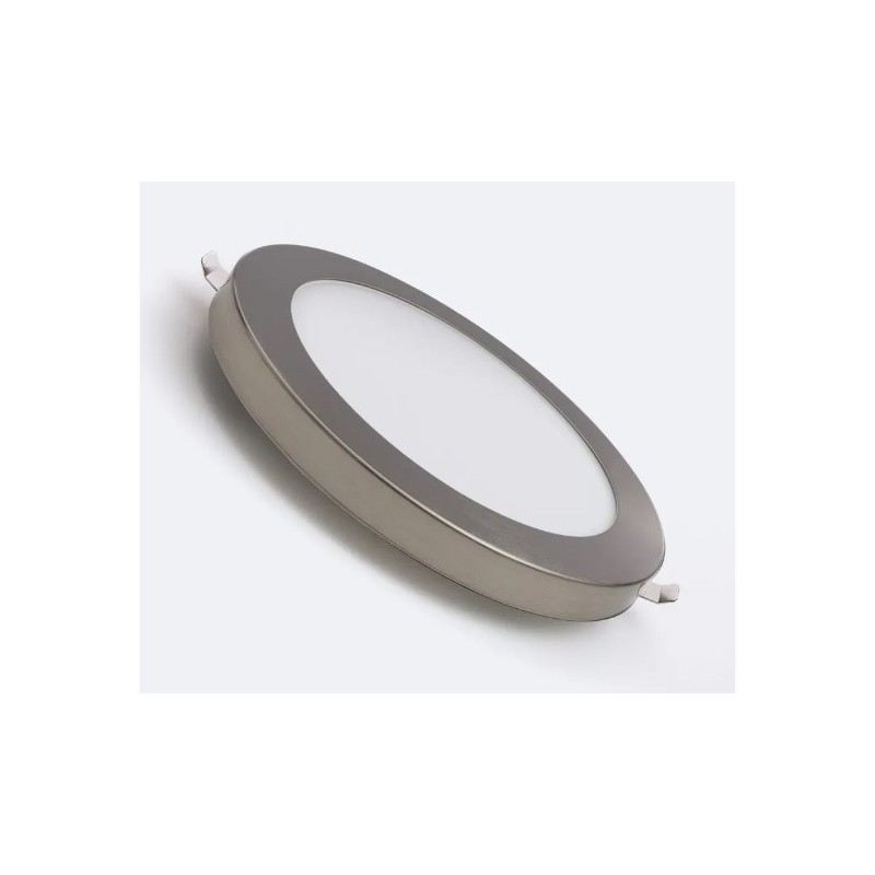 Dalle LED 18W CCT Sélectionnable Ronde Coupe Ajustable Ø75-210 mm avec Cadre Aluminium