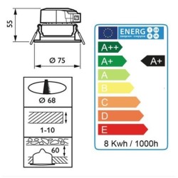 Spot Downlight LED PHILIPS Ledinaire , spot led 6W,EAN 8719514331211 ,