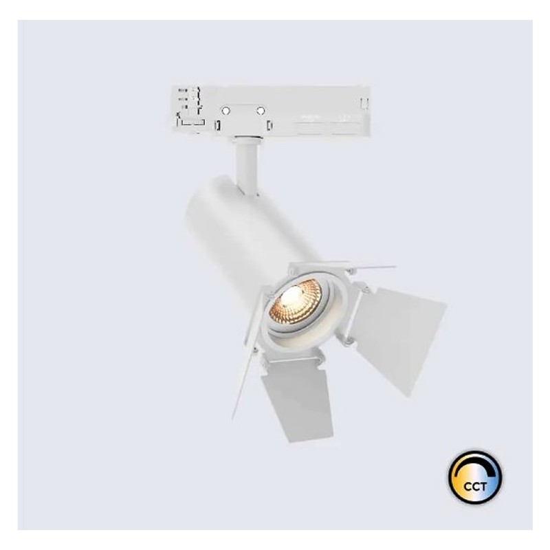 Spot LED Fasano Cinéma 40W CCT pour Rail Triphasé No Flicker Dimmable Blanc