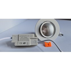 eclairage boutique,Spot LED Downlight COB Orientable Rond 7W Blanc,FC-DWNL-C7,