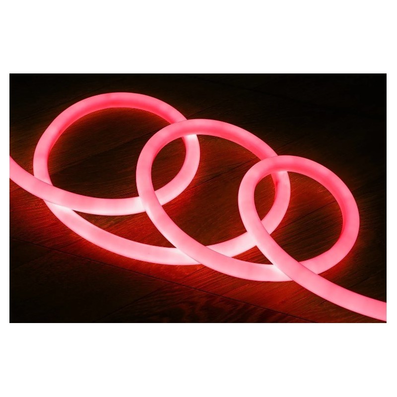 Néon LED Flexible 360º Rond Dimmable 120LED/m 220V AC Rouge IP67 sur Mesure Coupe tous les 100cm