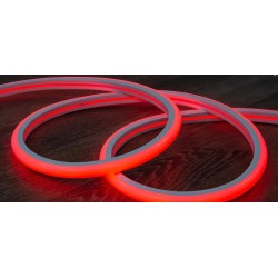 Bobine Gaine Néon LED Flexible Dimmable 7.5W/m 220V AC 120 LED/m 50m Semi-circulaire 180° Rouge IP67 Coupe Tous les 100cm