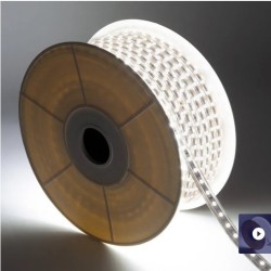 Bobine LED Dimmable 220V AC 60LED/m IP65 Blanc Neutre Largeur 14mm 50m Coupe tous les 100cm