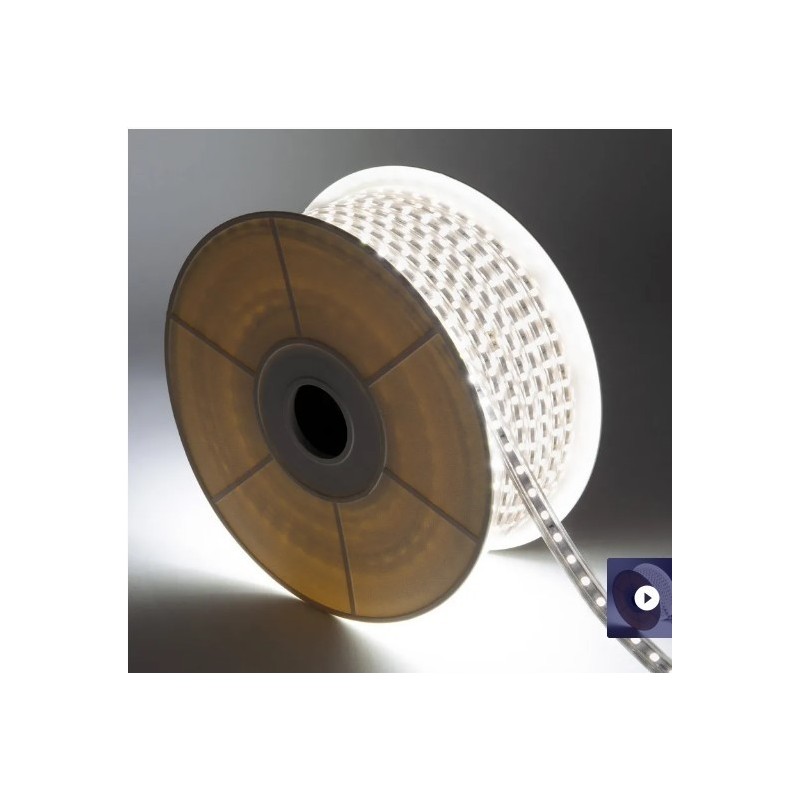 Bobine LED Dimmable 220V AC 60LED/m IP65 Blanc Neutre Largeur 14mm 50m Coupe tous les 100cm