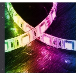 Kit Ruban LED 60LED/m 5m IP65 RGB avec Télécommande, SJ-RGT-5050-72-RGB,