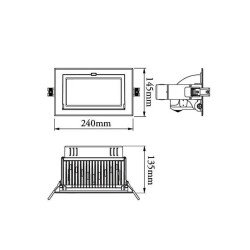 Projecteur LED Samsung 120lm/W Orientable Rectangulaire 20W FLDDR-0020 Spot LED orientable