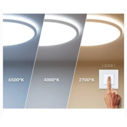 Dalle LED Ronde 12W SwitchCCT,Coupe Ø 155mm,dimmable,plafonnier rond dimmable,dalle dimmable,