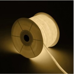 Bobine Néon LED Flexible 360º Rond Dimmable 220V AC 120LED/m IP67 Blanc Chaud 50 Mètres sur Mesure Coupe Tous les 100cm
