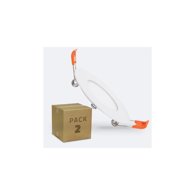 Dalle LED Ronde Extra Plate 3W Coupe Ø 70 mm, eclairage led plafond, éclairage plafond,