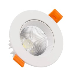 Spot LED Downlight COB Orientable Rond 15W Blanc Coupe Ø 110mm No Flicker ,