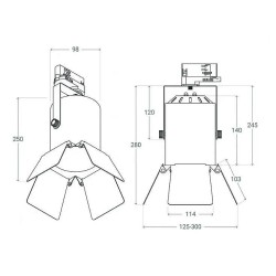 spot douille E27 PAR30,spot multi angles, spot cinema, spot noir e27,FC-PRTLMP-SPRF-CNM-27-PR30,spot musée,