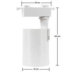 spot led rail monophasé, spot led 20W monophasé, spot rail 20W,