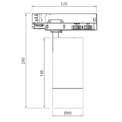 spot led rail monophasé, spot led 20W monophasé, spot rail 20W,