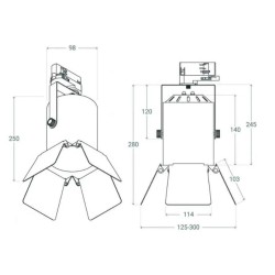 Spot à Douille Cinéma E27 PAR30 pour Rail Triphasé ,éclairage cinéma  ,
