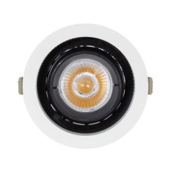 Spot LED Downlight COB Rond Orientable 360º (UGR19) High Lumen Expert Color No Flicker CRI90 18W Coupe Ø 115mm
