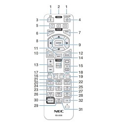Télécommande NEC NP-PA903X , NP-PA803U , NP-PA703W , NP-PA653U , NP-PX803UL