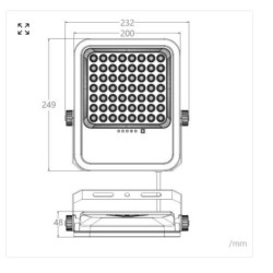 Projecteur Solaire Extérieur LED Nurda 20W 2100 lm IP65 avec Télécommande